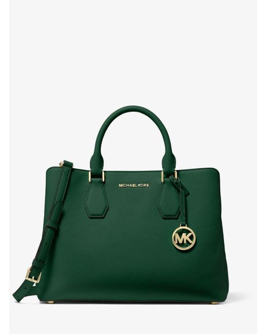 Presta atención a Autenticación Comparar Bolso satchel Camille grande de piel Michael Kors de color Verde | Lyst