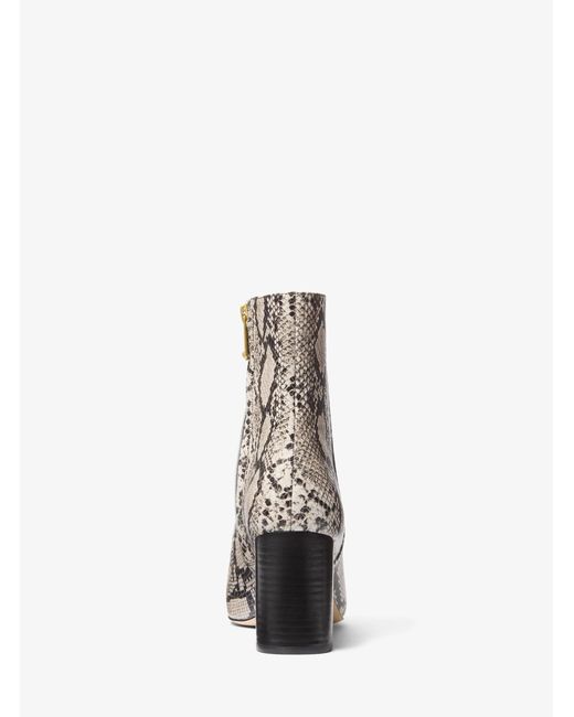 MICHAEL Michael Kors White Mk Elise Snake Embossed Leather Ankle Boot