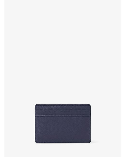 MICHAEL Michael Kors Blue Mk Pebbled Leather Card Case