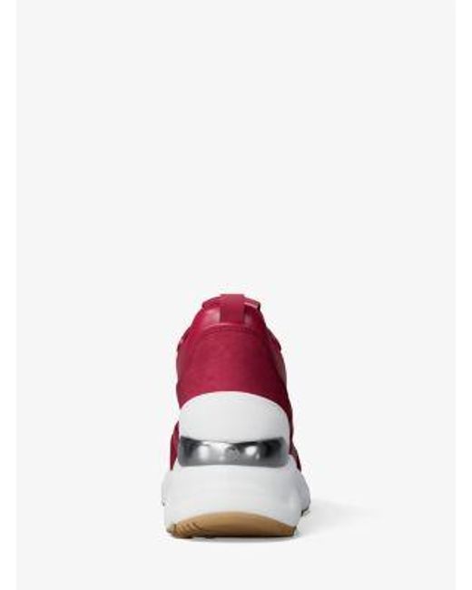 Michael Kors Red Katrina Woven Wedge Trainer