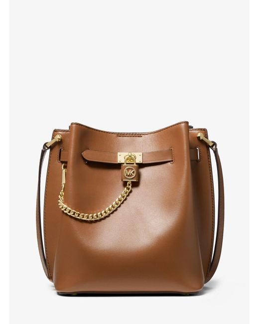 Michael Kors Hamilton Legacy Medium Leather Messenger Bag in Brown
