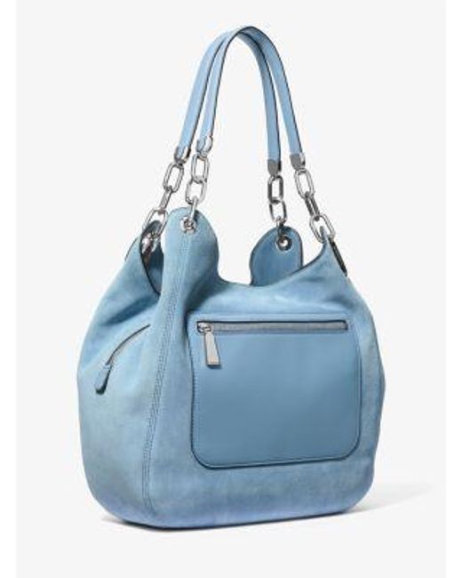 Mk Grand Sac Porté Épaule Lillie En Daim MICHAEL Michael Kors en coloris Blue