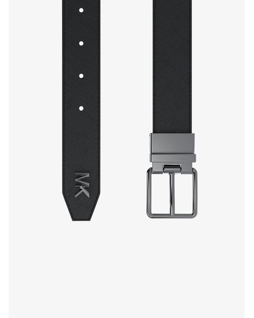 Michael Kors White Mk Leather Belt for men