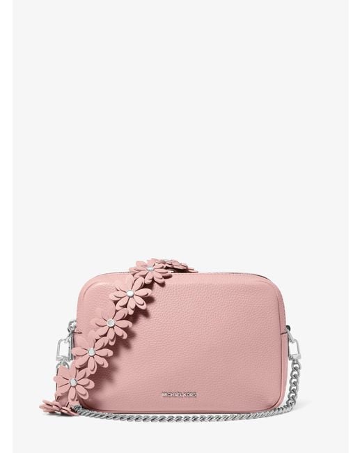 MICHAEL Michael Kors Pink Mk Bryant Medium Pebbled Leather Camera Crossbody Bag