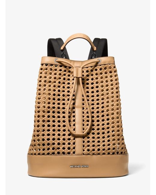 Michael Kors Natural Mk Whitley Medium Hand-Woven Backpack for men