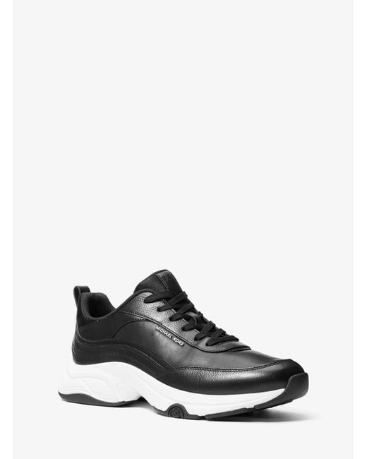 Michael Kors White Mk Hartley Leather Trainer for men
