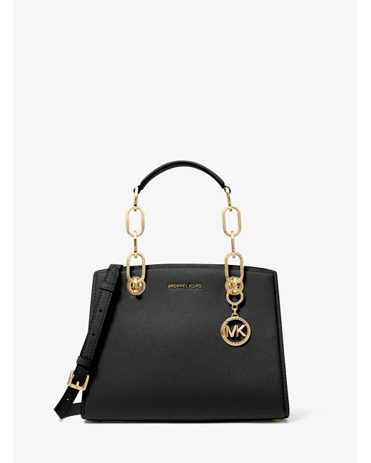 MICHAEL Michael Kors Black Cynthia Small Leather Satchel