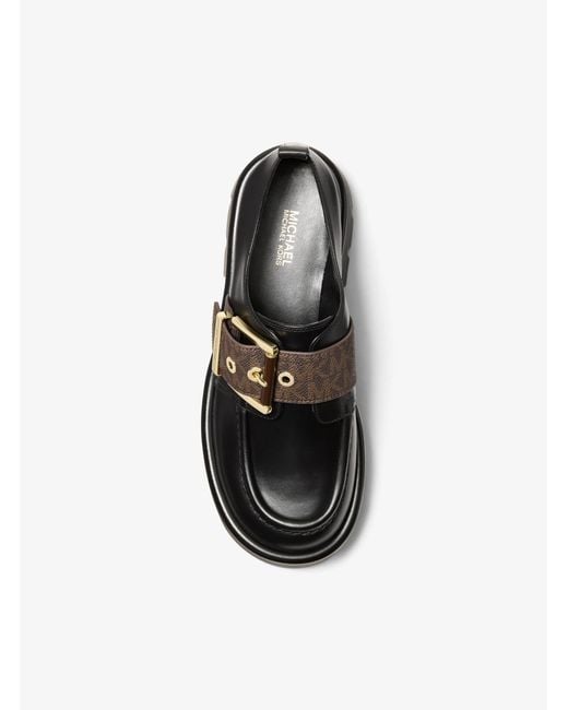 MICHAEL Michael Kors Black Mk Colby Signature Logo Trim And Leather Loafer