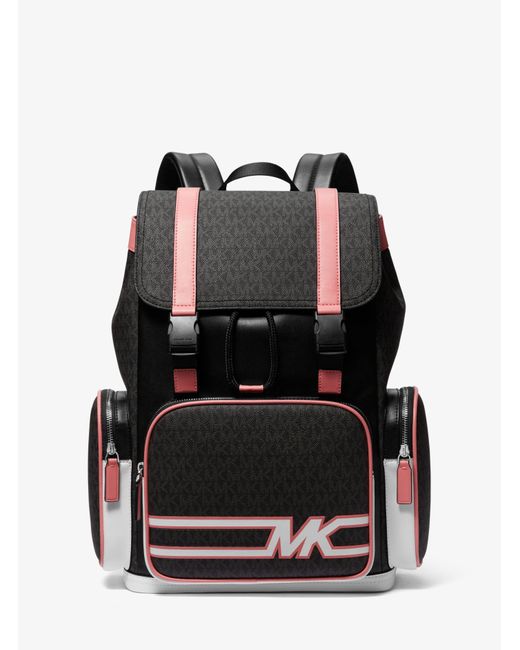 Michael Kors Black Cooper Graphic Logo Utility Backpack for men