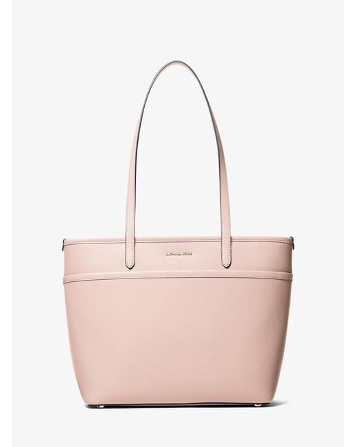 MICHAEL Michael Kors Pink Mk Marlowe Medium Pebbled Leather Pocket Tote Bag