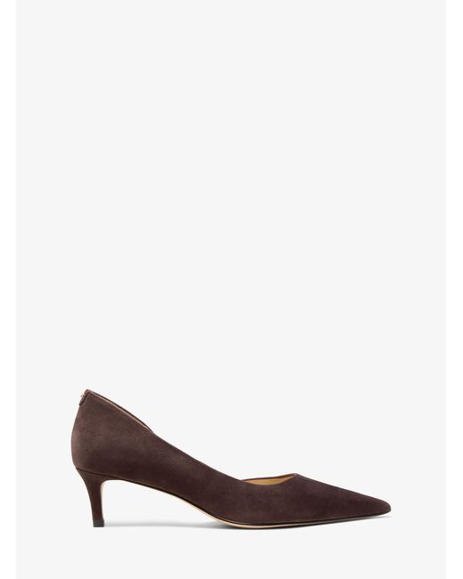 MICHAEL Michael Kors White Mk Elyse Suede Kitten Pump