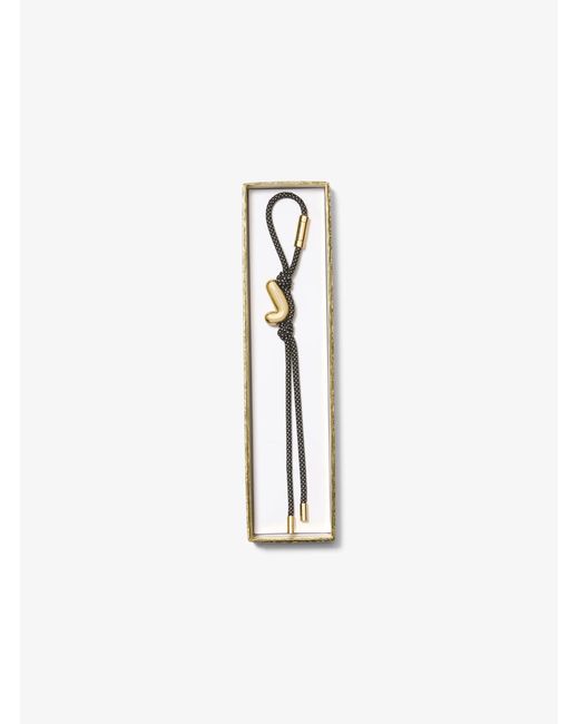 MICHAEL Michael Kors White Mk Initial-Tone And Speckled Cord Bag Charm