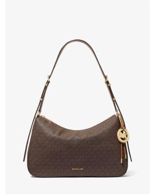 Michael Kors Brown Mk Nolita Medium Signature Logo Shoulder Bag