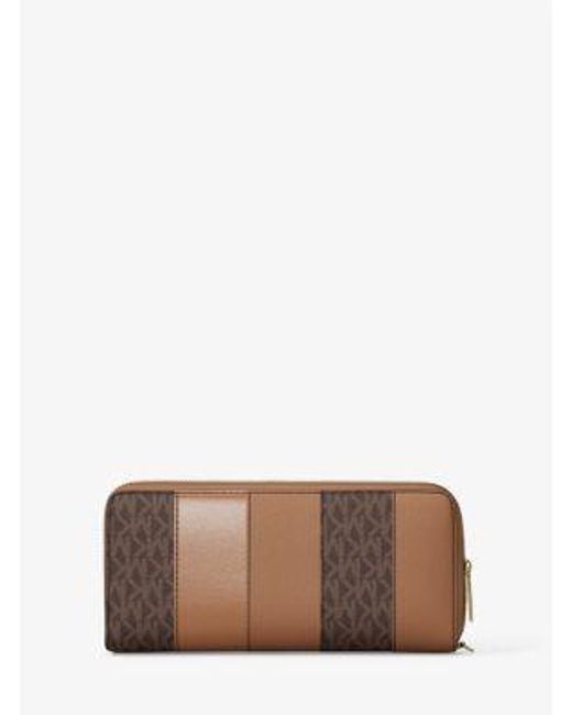 Michael Kors White Jet Set Large Studded Patchwork And Signature Logo Continental Wallet