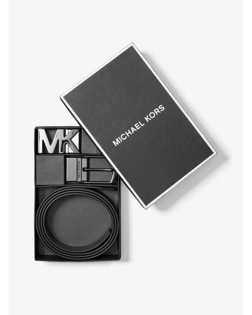 Michael Kors Gray Mk 4-In-1 Logo Belt Box Set for men