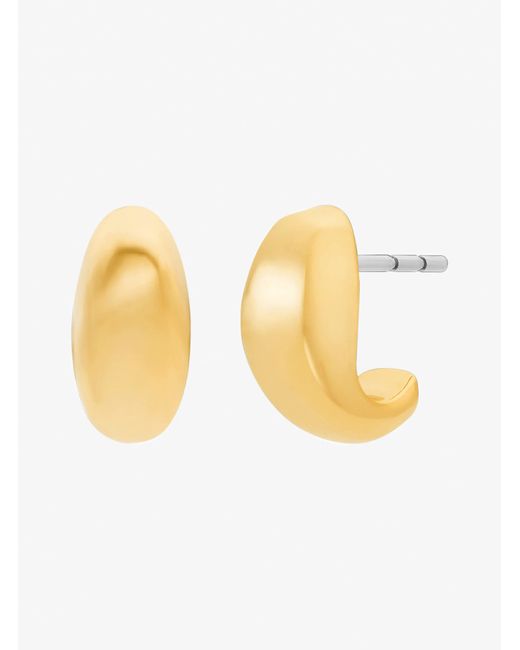 Michael Kors Metallic Mk Half Hoop Huggie Earrings