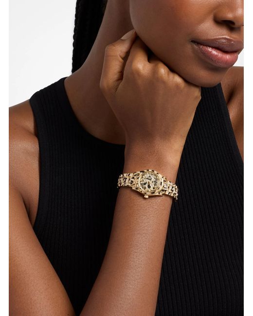 Michael Kors Metallic Petite Lexington Pavé Animal Print-Tone Watch