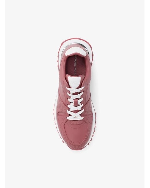 MICHAEL Michael Kors Pink Mk Jaime Mixed-Media Trainer