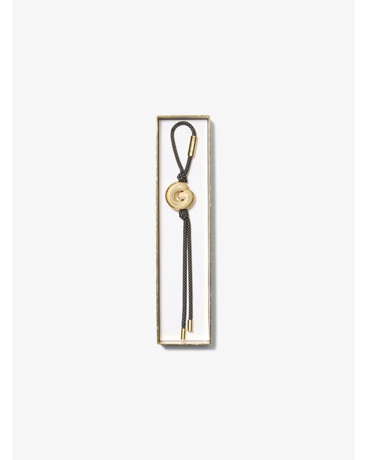 MICHAEL Michael Kors White Mk Initial-Tone And Speckled Cord Bag Charm