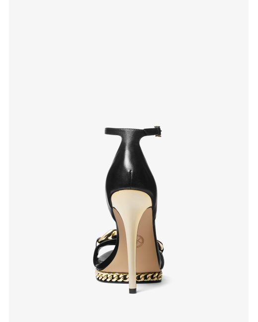 Michael Kors Black Jordyn Embellished Leather Platform Sandal