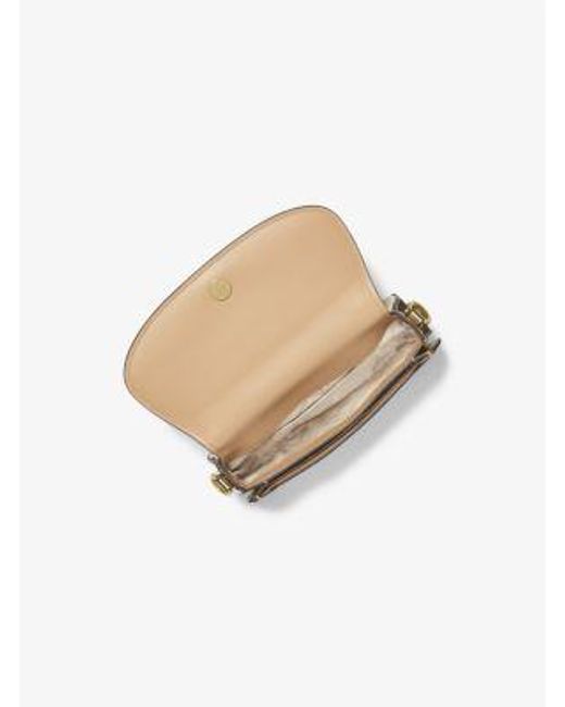 Michael Kors Natural Mk Mila Small Metallic Leather Shoulder Bag