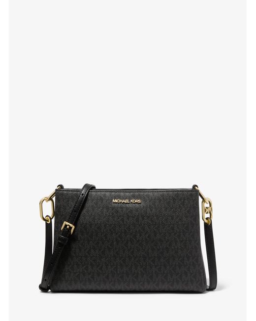 Michael Kors Trisha Medium Logo Crossbody Bag in Black Lyst