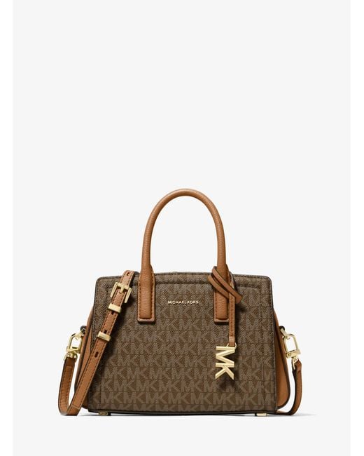 MICHAEL Michael Kors Brown Laila Extra-Small Signature Logo Crossbody Bag