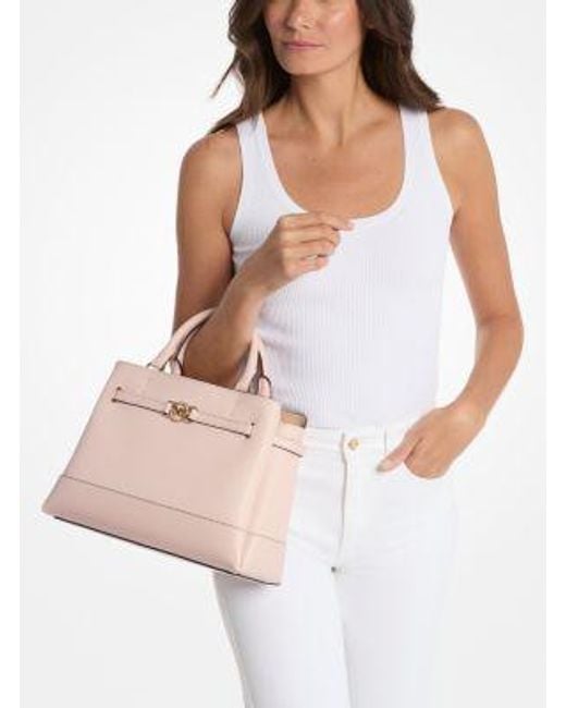 Michael Kors Pink Reed Large Pebbled Leather Satchel