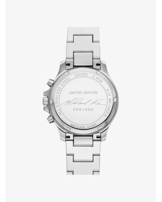 Reloj Sage oversize de edición limitada en tono plateado con incrustaciones Michael Kors de color Gray