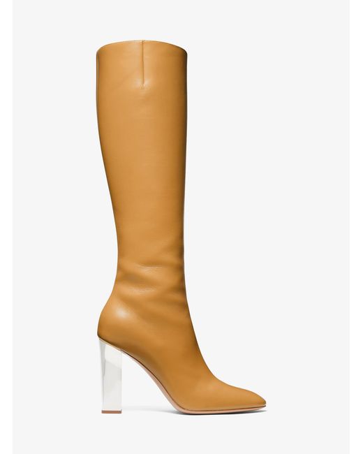 Michael Kors White Mk Carly Leather Boot