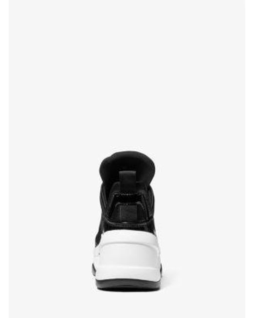 Michael Kors White Olympia Mixed-Media Trainer