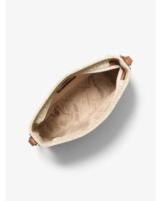 Michael Kors White Jet Set Travel Large Logo Messenger Bag