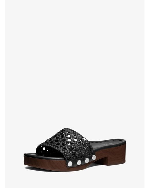 Michael Kors White Mk Mayes Woven Sandal
