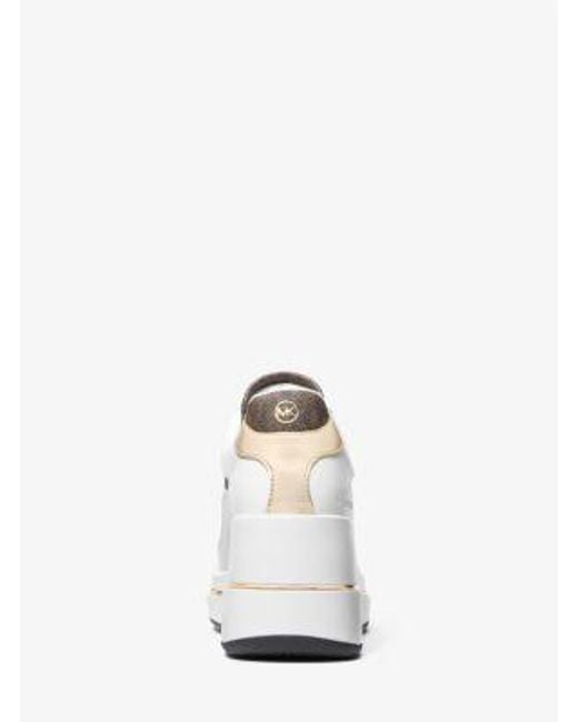 MICHAEL Michael Kors White Mk Emmy Signature Logo And Leather Wedge Trainer for men