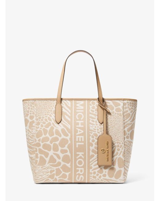 Michael Kors Natural Sinclair Large Animal Jacquard Tote Bag