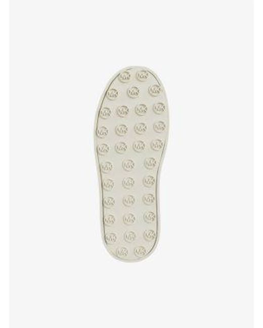 Michael Kors White Romey Embellished Mixed-Media Platform Sneaker