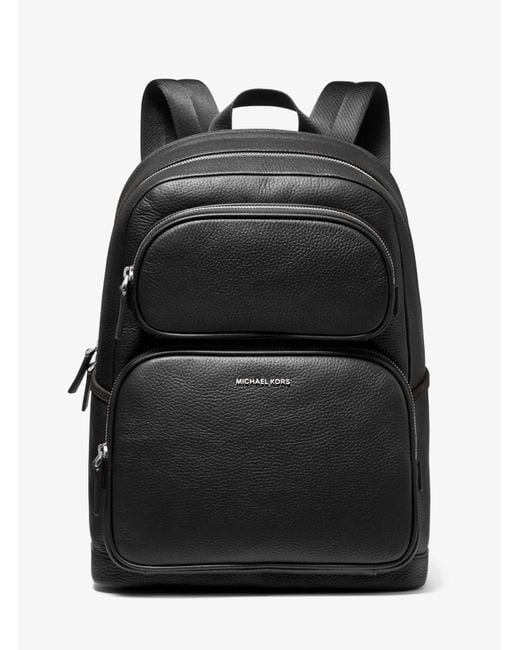 Michael Kors Black Cooper Pebbled Leather Backpack for men