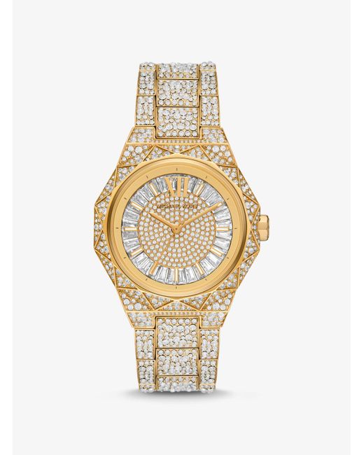 Reloj Raquel oversize en tono dorado con incrustaciones Michael Kors de color Metallic