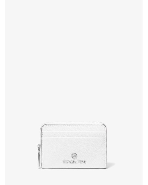 Petit portefeuille Jet Set en cuir grainé MICHAEL Michael Kors en coloris White