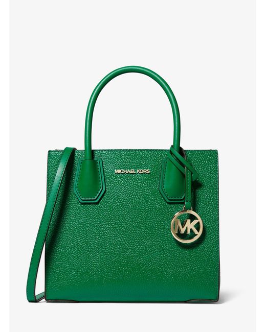 Michael Kors Mercer Medium Pebbled Leather Crossbody Bag in Green Lyst
