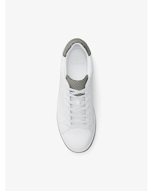 Michael Kors White Mk Keating Leather Trainers for men