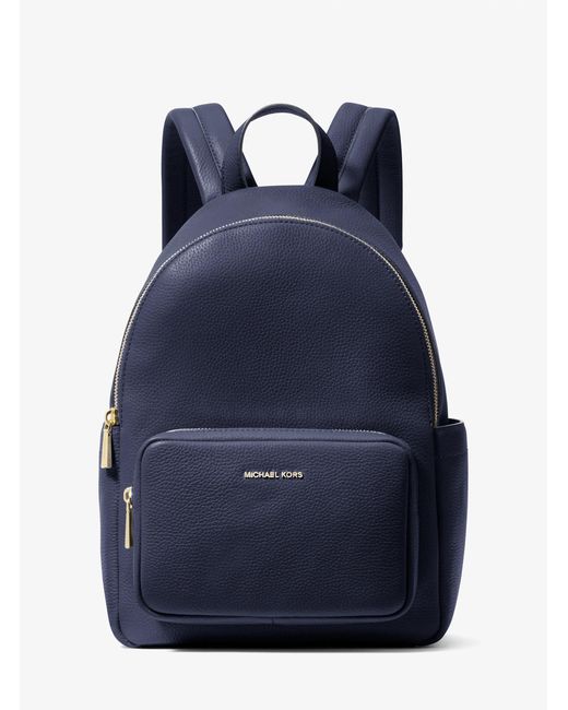 MICHAEL Michael Kors Blue Mk Tanner Medium Pebbled Leather Backpack