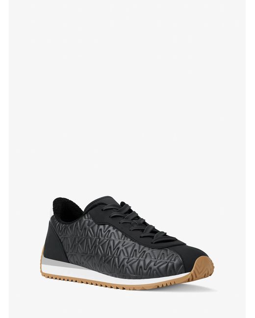 MICHAEL Michael Kors Black Mk Rhodes Quilted Logo Leather Trainer