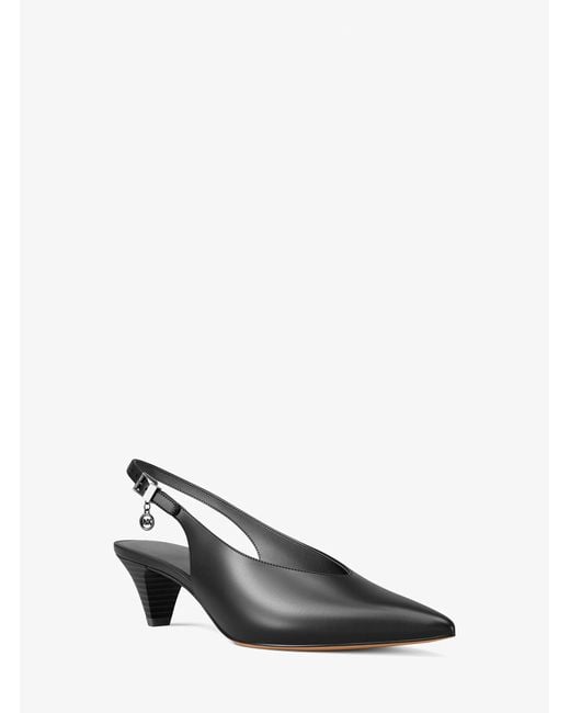 MICHAEL Michael Kors Black Mk Tonya Leather Slingback Pump