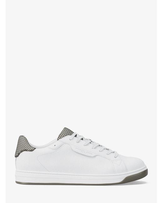 Michael Kors White Mk Keating Leather Trainers for men