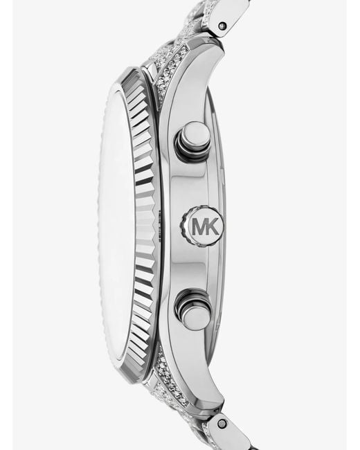 Michael Kors Gray Oversized Lexington Pavé-Tone Watch