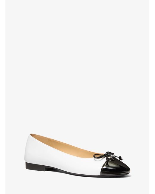 MICHAEL Michael Kors White Mk Piper Flex Leather Ballet Flat