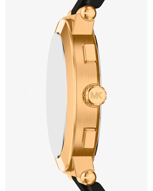 Michael Kors Black Oversized Billie-Tone And Silicone Watch for men