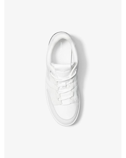 MICHAEL Michael Kors White Mk Ryder Leather Platform Trainers