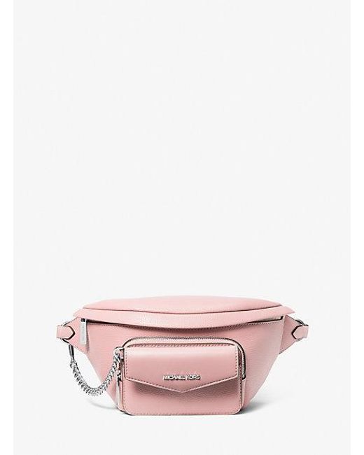 Michael Kors Pink Maisie Large Pebbled Leather 2-in-1 Sling Pack